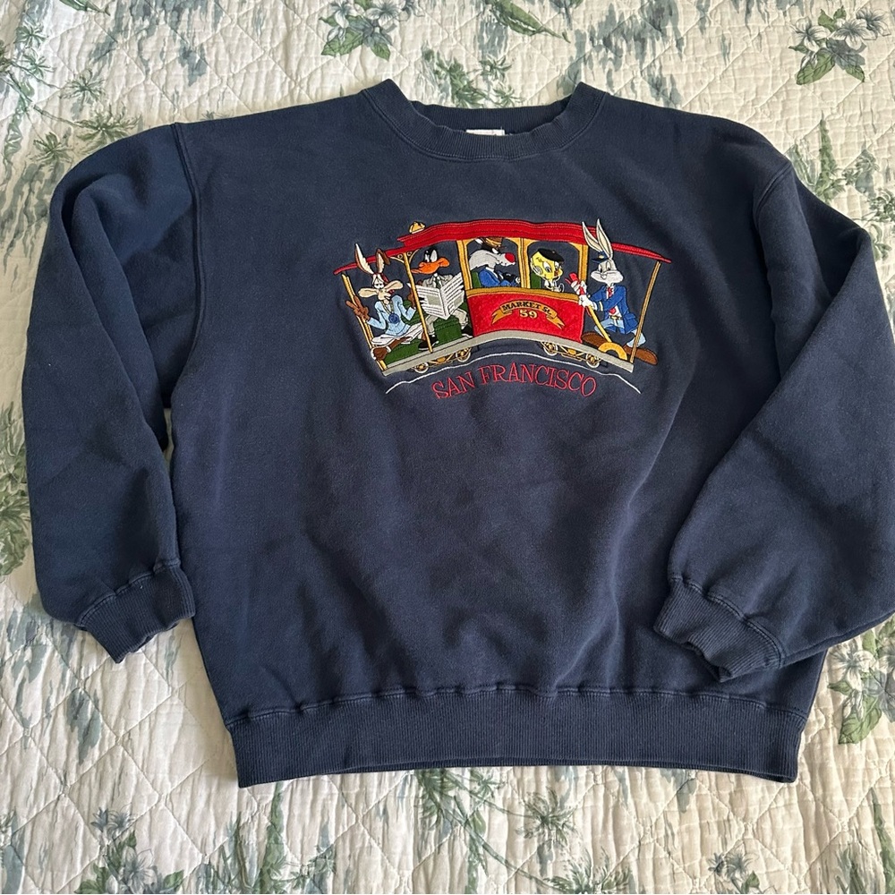 Vintage Warner Bros 90s Looney Tunes San Francisco Sweatshirt XS Streetcar